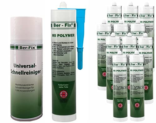Ber-Fix 12x MS Polymer Kleber Pool-Blau 440g + 400ml Schnellreiniger – Hochwertige Verklebung für nasse & feuchte Umgebungen