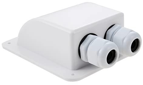 Dreld Cable Entry Gland, Waterproof Cable Entry Plate Solar Wire ABS Connector Dual Cable Entry Housing for All Cable Types 2 to 6 mm², Fit for Solar Photovoltaic Panel, RV, Motorhome, Caravan, Boat