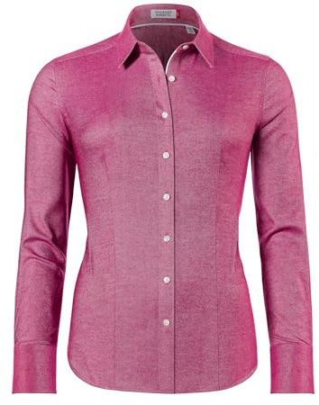 Vincenzo Boretti Bluse, modern-fit/leicht tailliert, Hemdkragen, Soft Oxford - bügelleicht rot 38