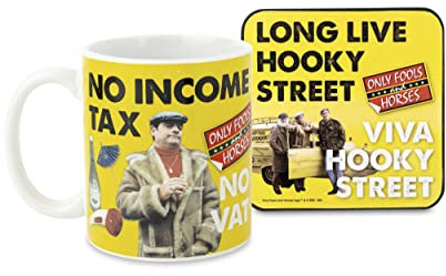 Xpressions 4 U Only Fools and Horses No Income Tax No Vat No Money Back No Guarantee Official Mug and Coaster Set