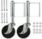 SHUESS 2 Pack 4-Inch Black Rubber Gate Wheels for Wooden Gates - 360° Rotation Gate Roller with Brake - Heavy Duty Spring Loaded Gate Wheels - Gate Wheels Heavy Duty, Expandable 0-5cm