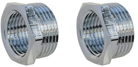 SOMATHERM FOR YOU - Bague réduction laiton nickelé - 6 pans - Mâle 20/27 - Femelle 15/21 Gris (Lot de 2)