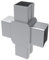 Sellon24® Kreuzverbinder Verbinder 40x40 V4A Edelstahl Steckfitting Profil eckig Handlauf A14/4308-040
