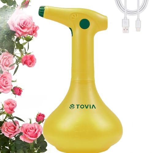 T TOVIA Pulverizador de jardín Alimentado por batería de 1 litro, Botella de Spray para Plantas de Interior/Exterior, pulverizadores eléctricos automáticos de malezas para Limpieza, jardinería y