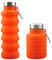 Rumyve Silicone Water Bottle,Collapsible Portable Travel Bottle,Leakproof Sports Bottles Outdoor Accessories for Hiking Camping Running(Orange)