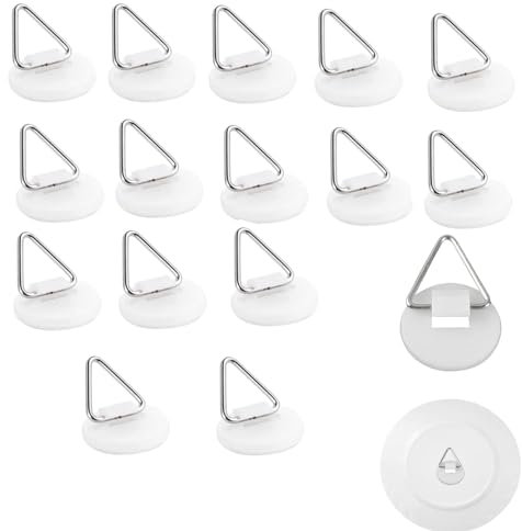 15 piezas Ganchos Adhesivos Invisibles, Ganchos para Colgar Cuadros, Poner Cuadros sin Hacer Agujeros para Fotos, para Pared , Adecuado para Colgar Fotos(Redondo,Blanco)