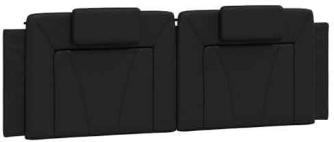 vidaXL Kissen für Kopfteil Viana, Rückenpolster Polster für Bettkopfteil, Rückenkissen Lesekissen Polsterkopfteil Wandkissen, Schwarz 160cm Kunstleder