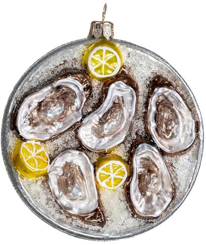 Austernschüssel, Weihnachtsbaumschmuck aus mundgeblasenem Glas