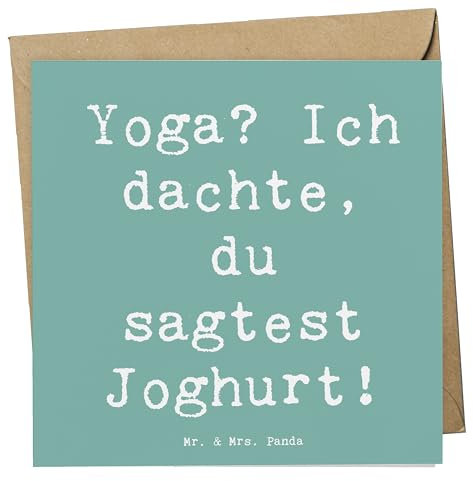 Mr. & Mrs. Panda Grußkarte Spruch Yoga Humor - Geschenk, Fitness, Klappkarte, Sportler Geschenke, faltkarte, Teamsport, Yin, Glückwunschkarte, anlasskarte, Asana, Sportart, Lachen, Entspannung