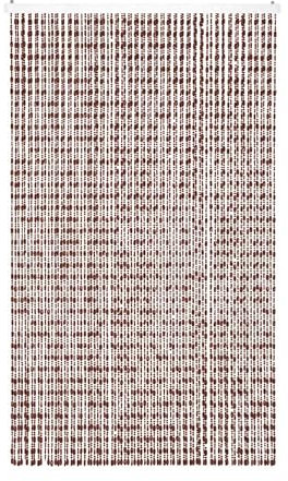 IlGruppone Tenda Antimosche per Porta Finestra A Pannello con Telaio in PVC, in più Colori, Moschiera con Corde a Perline per Esterno Interno Fili a Caduta - Caffe - 120 x 220 Cm