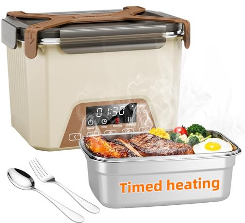 GALOKEO Cordless Electric Lunch Box for Adults, Heated Lunch Box 20000 mAh Battery Powered with Automatic Heating, 1.2L Portable Food Warmer, BPA Free