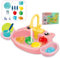 drburpily Zirkulierendes Wasser Küchenspülenspielzeug, lehrreich und unterhaltsam für Kinder, simulierte Küchenspüle ist einfach zusammenzubauen, Rosa