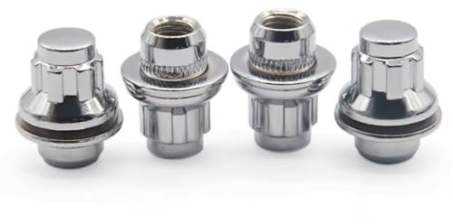 VAAKLM Kompatibel Mit Toyota Für Mitsubishi M12 X 1,5 Auto, Verchromte Radschraube, Sicherungsmutter, Flachkopfmutter, Radnabenmutter, Radstahl-Radschrauben Schloss Radbolzen