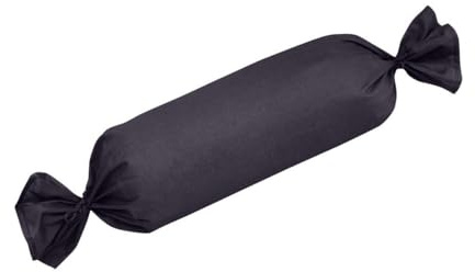 Traumschlaf Uni Mako-Satin Kissenbezüge im 2er Set 100% Baumwolle mit Reißverschluss 2X Nackenrollenbezug 15x40 cm, schwarz