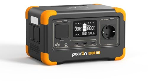 pecron Tragbare Powerstation E300LFP,288Wh LiFeP04-Batterie Solargenerator 600W CA Ausgängen Stromgenerator für Reise/Camping/Outdoors/Emergency