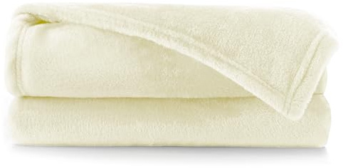 DecoKing Kuscheldecke 220x240 cm Ecru Decke Microfaser Tagesdecke Mic | Fleece weich sanft kuschelig weich sanft kuschelig Ivory Elfenbein