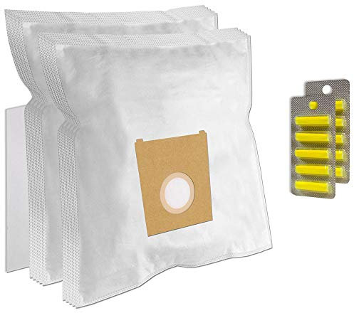 Set 10 Sacs Aspirateur + 10 Parfums + 1 Filtre pour Siemens Synchropower: Bagless/Bag & Bagless/Bionic Filter/Compressor Technologie Hepa/Energy Specialist