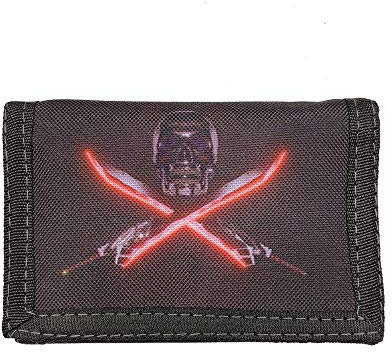 LOLUNA® Portefeuille Scratch, Porte Monnaie, Billet, Carte, Identité, Permis, en Toile et Doublure résistant (Laser Noir)