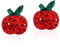 Plump Sweet Red Apple Cubic Zirkonia .925 Sterling Silber Ohrstecker, Zirkonia Metall, Zirkonia