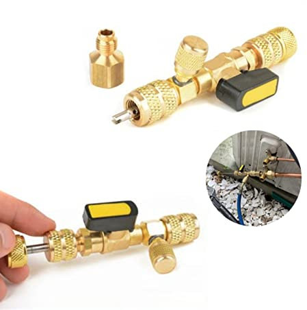Removedor de núcleo de válvula, removedor de núcleo de válvula de CA R12 R22 R410A Sistema de refrigeración Herramienta de desmontaje rápido de válvula para SAE 1/4 pulg(Valve Core Remover)
