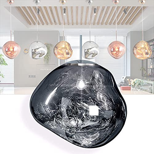 COITROZR Suspensions D'éclairage Intérieur, chandeliers en verre pour escalier, Lustre Boule Verre Réglable en Hauteur, Moderne globe verre pour lustre, suspension plafonnier E27 pour Salon