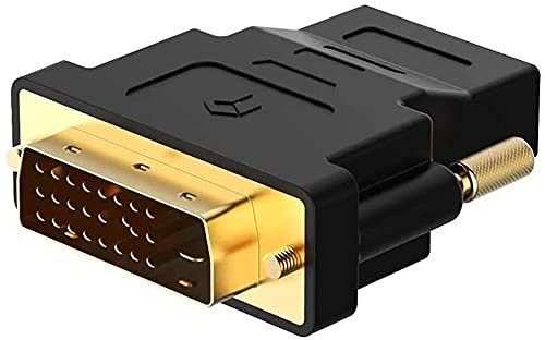 HeyNana - Adaptateur DVI - HDMI, Bidirectionnel DVI-D mâle HDMI femelle avec connecteurs plaqués or