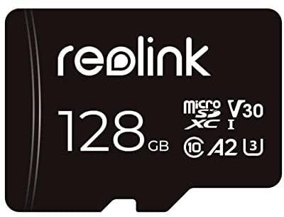 Reolink Carte Mémoire 128Go microSDXC, Carte microSD Class 10 A2 U3 TF, Compatible avec Caméra de Surveillance Reolink