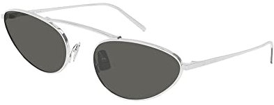 SAINT LAURENT Womens SL 538-002 58 Woman Metal Sunglasses, Silver-Silver-Grey