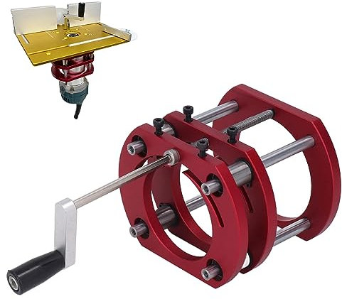 Router-Lift-Basis, 4-Backen-Klemm-Frästisch-Hubbasis für Motor mit 64-66 Mm Durchmesser, Oberfräser-Hebesystem-Kit aus Metall für Oberfräser-Tischkreissäge-Einsatz-Grundplatte