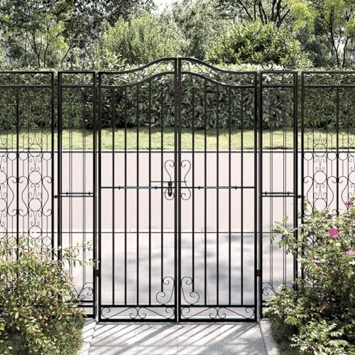 Swpsd Garden gate black 121x8x150 cm wrought iron Model363432