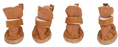 4 Stück Hundeschuhe für Kleine Hunde, Leichte, Verstellbare Schneeschuhe für Katzen und Hunde, Weiche, rutschfeste Haustier Hundeschuhe für Chihuahua, Bichon, Schnauzer (2)