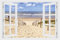 DesFoli Wandtattoo Weg zum Strand Nordsee - verschiedene Rahmentypen DW000012 Farbe Fensterrahmen Querformat, Größe 90 cm x 60 cm