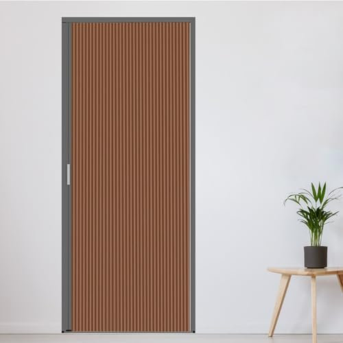 Falttür Innentüren 198 cm Falttüren für Schlafzimmer Wabenstruktur Falttür Horizontaler Zug für Homeoffice und Studioküche Sichtschutz Breite und Höhe Individuell Anpassbar(Gray Frame,W - 60 cm)