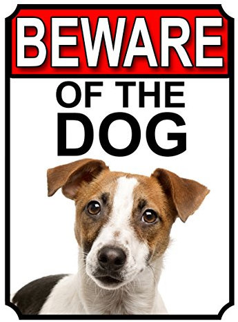 SHAWPRINT 1143H1 Blechschild Beware of The Dog, Jack Russel