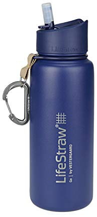 LifeStraw Unisex, Erwachsene Go Stainless Steel (Blue), Blau, 710 ml
