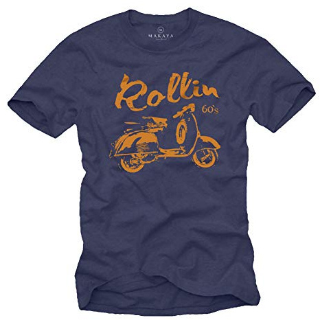 MAKAYA Scooter Roller T-Shirt für Herren - Rollin 60`S - Größe S-XXXXXL