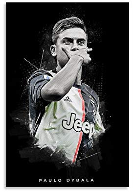 YISHUI Paulo Dybala Poster mit abstraktem Fußballspieler, dekoratives Gemälde, Leinwand, Wandkunst, Wohnzimmer, Poster, Schlafzimmer, Malerei, 30 x 45 cm