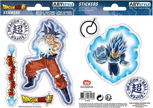 ABYstyle Dragon Ball Super - Goku & Vegeta - Aufkleber 6 x 11 cm / 2 Bügeln