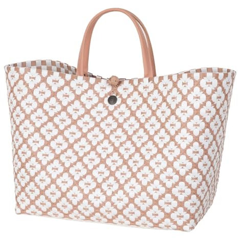 Motif Bag Shopper copper blush with white pattern size L with short PU handles