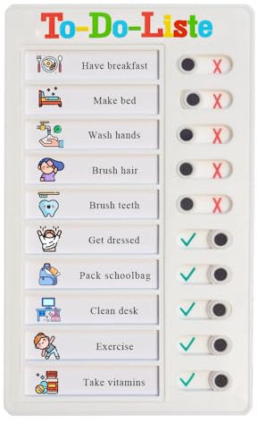 Wiederverwendbare Memotafel mit Stift DIY Checklisten-Tafel Aufgabenliste zum Aufkleben, wiederverwendbares Memoboard für Kinder,Aufgabenplaner Kinder, Aufgabenliste für Kinder (To-Do-Liste)