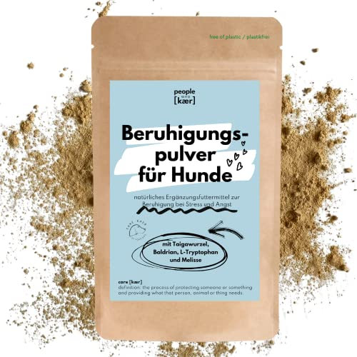 People who Kaer Pulver Beruhigungsmittel für Hunde 200g, natürliche Entspannung & Beruhigung, Anwendung bei Angst & Stresssituationen, Beruhigungsmittel Hund mit Taigawurzel, Baldrian, Kamille