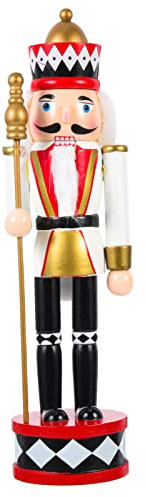 Großer Weihnachtlicher Nussknacker Holz Traditioneller Nussknacker Weihnachtsdekoration Nussknacker Figur Groß (30Cm