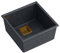 QUADRON fregadero de cocina fregadero de granito de un seno | tamaño 41 x 42 x 22,5 cm color: negro y cobre | DAVID 40 fregadero moderno | fregadero de 1 seno con sifón manual