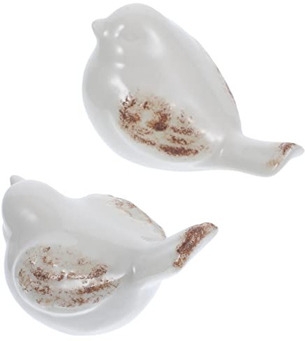 Warmhm 2st Vogelschmuck Aus Keramik Vogelstatue Aus Keramik Liebe Vögel Dekor Vögel Aus Porzellan Vogel-skulptur Vogelfiguren Aus Keramik Vogelfigur Spielzeug Modell Nordisch Weiß
