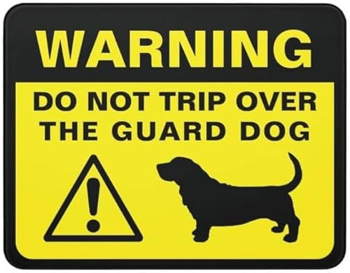 Geroclonup Metal Warning Sign Basset Hound Silhouette Funny Guard Dog Indoor & Outdoor Signs for Home, Office-20x30cm