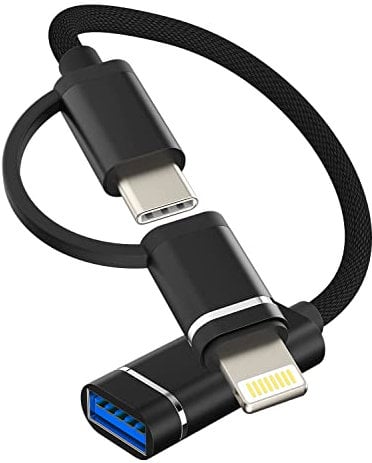 Adattatore Lightning USB C Presa 2in1 per Apple iPhone 15 Pro Max Macbook Air per Ipad Compatibile con Samsung Type C Jack Sdoppiatore USB A Scaricare Foto Chiavetta Accessori Cavetto OTG Convertitore