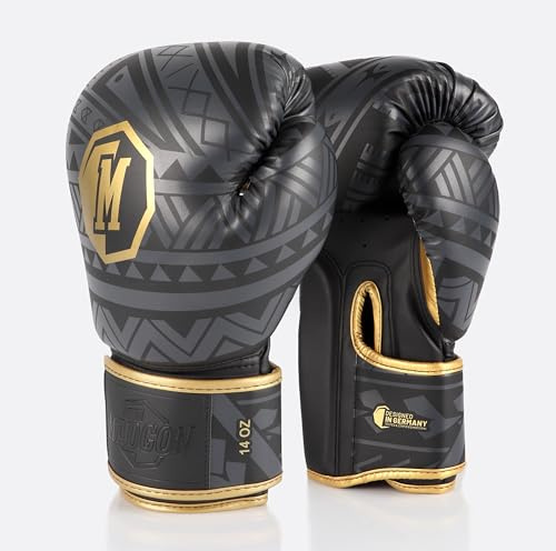 MADGON Guantes de boxeo premium de mejor material para una larga durabilidad, guantes de kickboxing para hombres y mujeres, para artes marciales, MMA, sparring, Muay Thai y Boxeo, 10, 12, 14, 16 oz