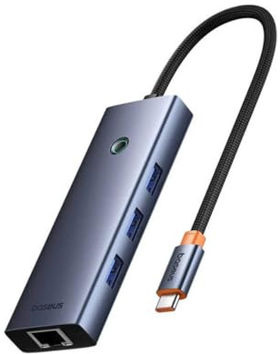 Hub 5in1 Baseus UltraJoy 5-Port (3xUSB3.0 RJ45 PD) Grey