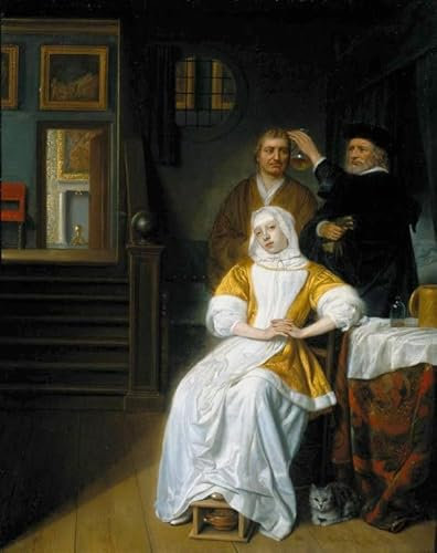 PSVDCTOO Vintage Malerei Poster Poster Bilder Die anämische dame von samuel van hoogstraten Drucke auf Leinwand für Home Dekoration 60x90cm