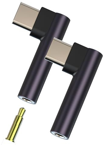 Kopfhörer Jack Adapter(2 Stück) USB C Auf 3.5mm AUX DAC Audio Mikrofon Auto Kabel Klinkenstecker Anschluss Splitter für Apple iPhone 15 Type-C Handy Kopfhöreranschluss Dongle Kompatibel für tp-3.5